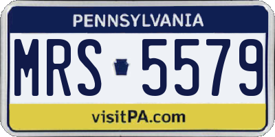PA license plate MRS5579