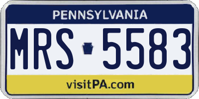 PA license plate MRS5583