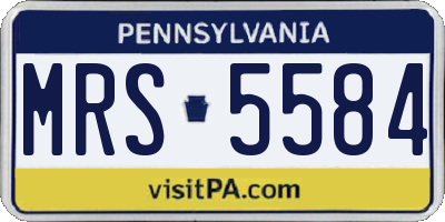 PA license plate MRS5584