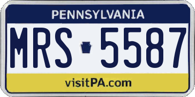 PA license plate MRS5587