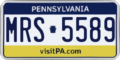 PA license plate MRS5589
