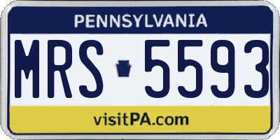 PA license plate MRS5593