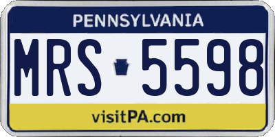 PA license plate MRS5598