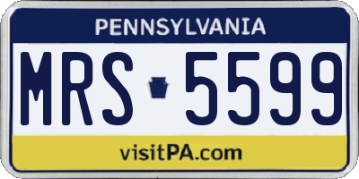PA license plate MRS5599