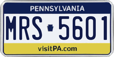 PA license plate MRS5601