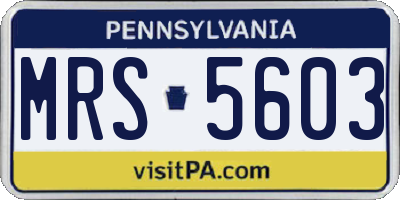 PA license plate MRS5603