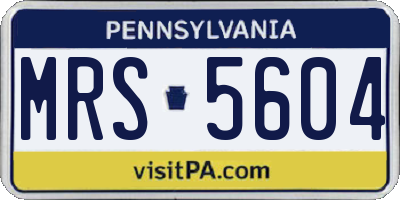 PA license plate MRS5604