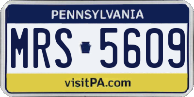 PA license plate MRS5609