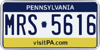 PA license plate MRS5616