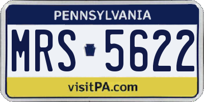 PA license plate MRS5622