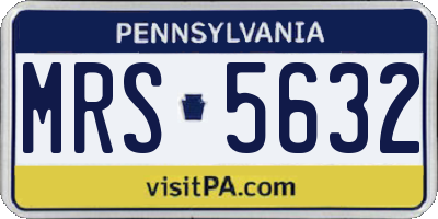 PA license plate MRS5632