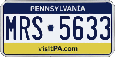 PA license plate MRS5633