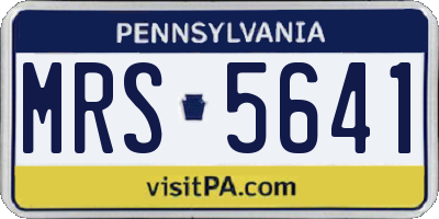 PA license plate MRS5641