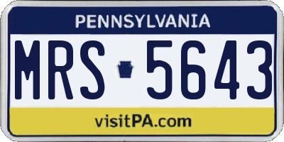 PA license plate MRS5643