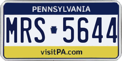 PA license plate MRS5644
