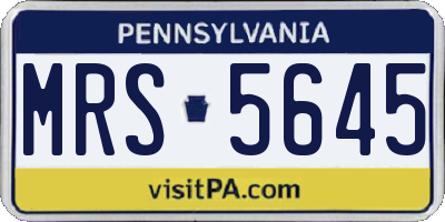 PA license plate MRS5645