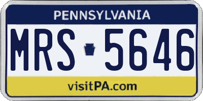PA license plate MRS5646
