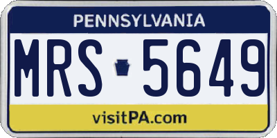 PA license plate MRS5649
