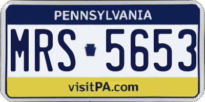 PA license plate MRS5653