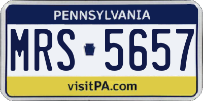 PA license plate MRS5657