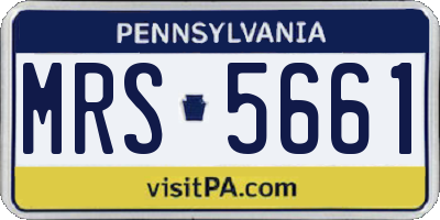 PA license plate MRS5661
