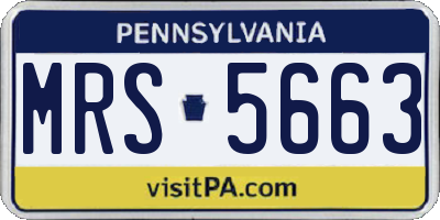PA license plate MRS5663