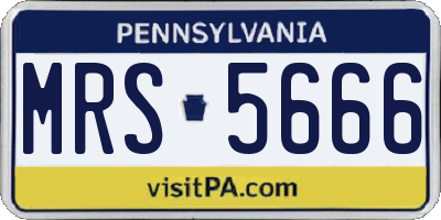 PA license plate MRS5666