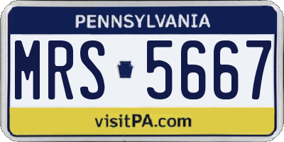 PA license plate MRS5667