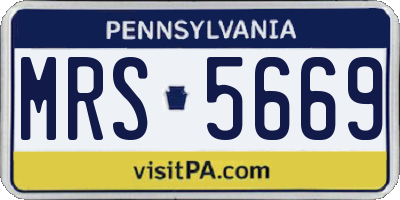 PA license plate MRS5669
