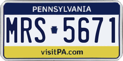 PA license plate MRS5671