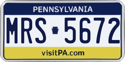 PA license plate MRS5672