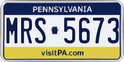 PA license plate MRS5673