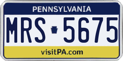 PA license plate MRS5675