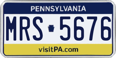 PA license plate MRS5676