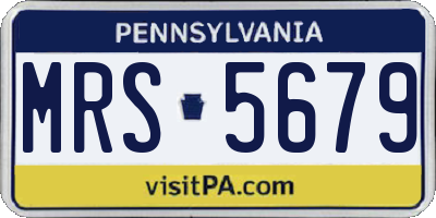 PA license plate MRS5679