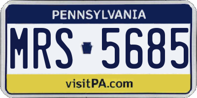 PA license plate MRS5685