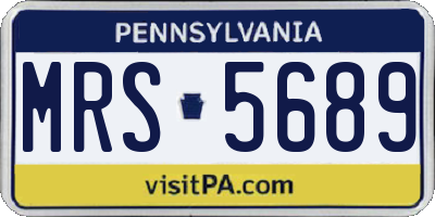 PA license plate MRS5689