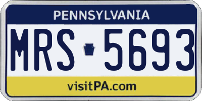 PA license plate MRS5693