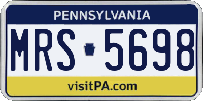PA license plate MRS5698