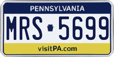 PA license plate MRS5699