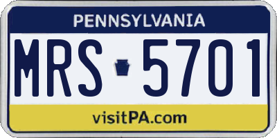 PA license plate MRS5701