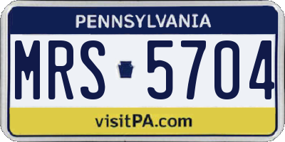 PA license plate MRS5704