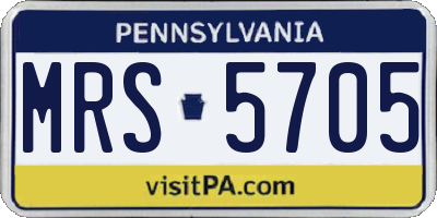 PA license plate MRS5705