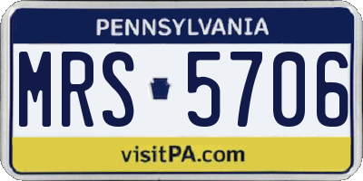 PA license plate MRS5706