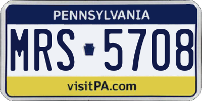 PA license plate MRS5708