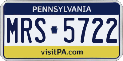 PA license plate MRS5722