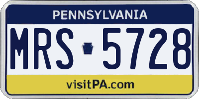 PA license plate MRS5728