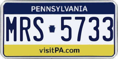 PA license plate MRS5733