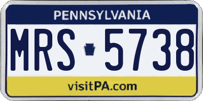 PA license plate MRS5738