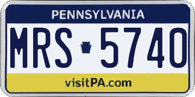 PA license plate MRS5740